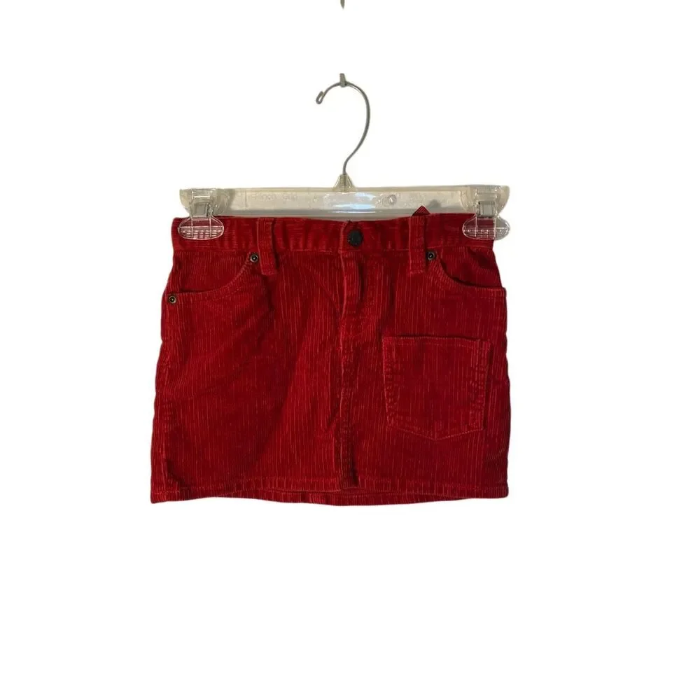 Ralph Lauren toddler girls corduroy red snap back pocket skirt 6
